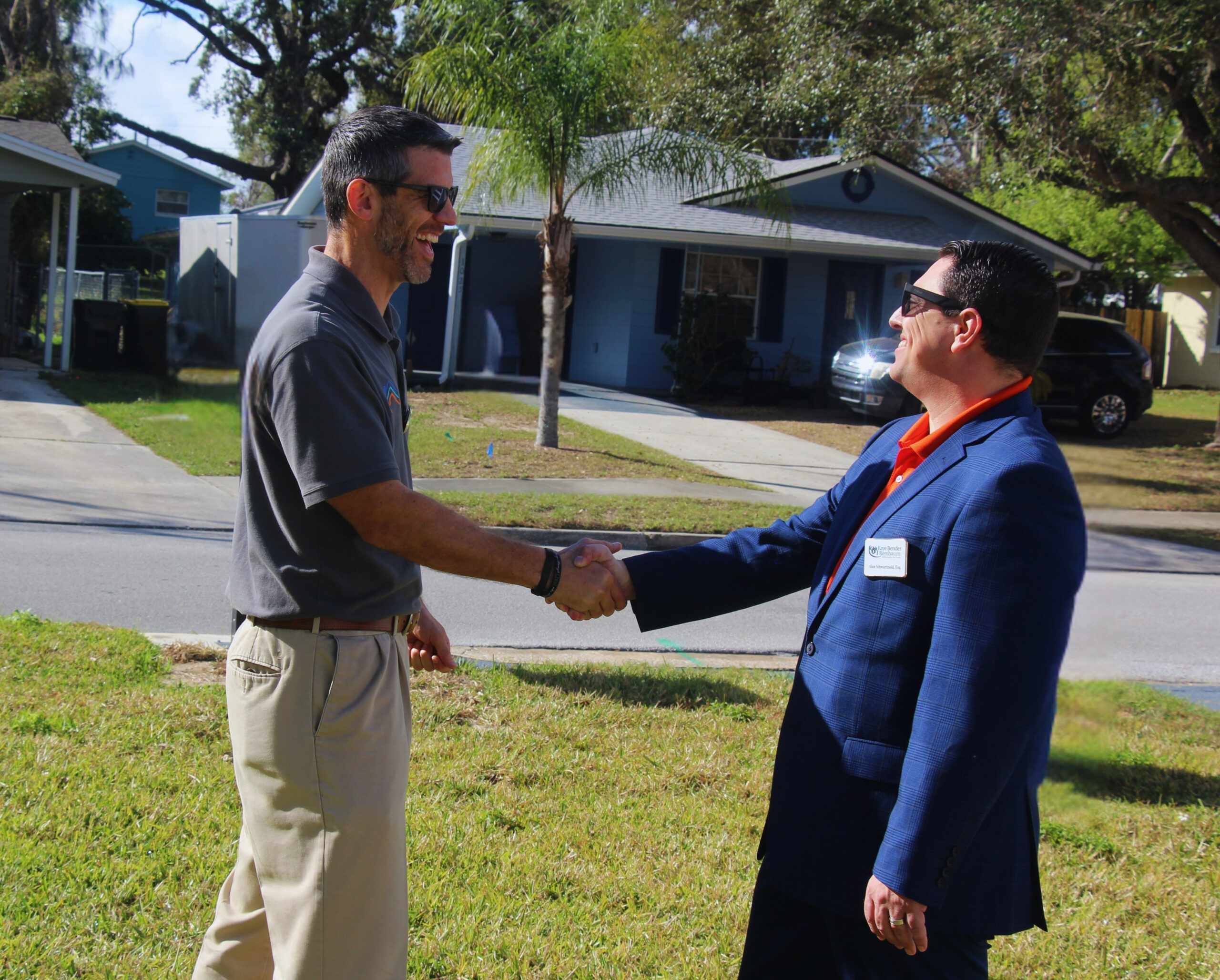 Agent shaking hand with potential buyer